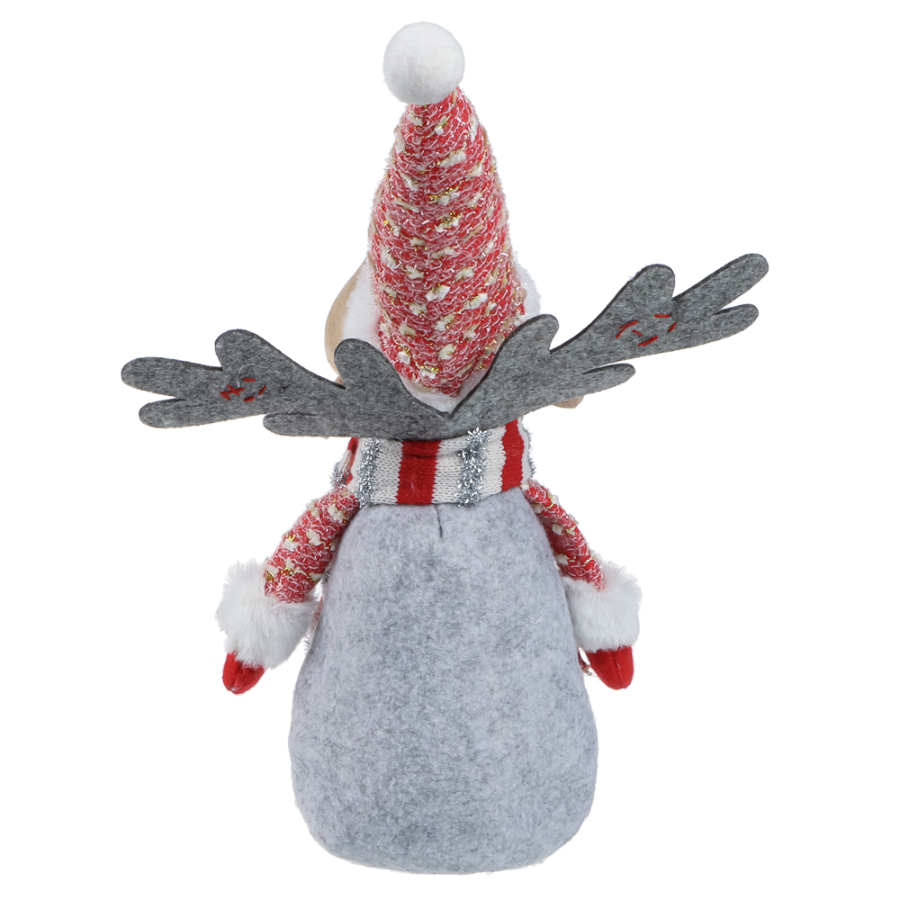 СНОУ БУМ Фигура декоративная "Лось" 39 см, полиэстер, красный, серый - #7