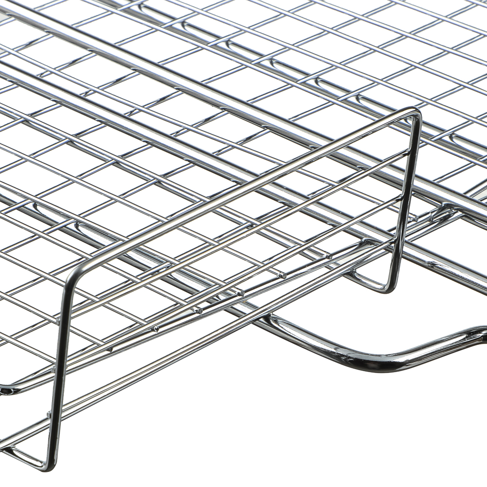 GRILLBOOM Решётка гриль хром со съёмной ручкой 57x30x24 глубина 5см, хромированная сталь - #2