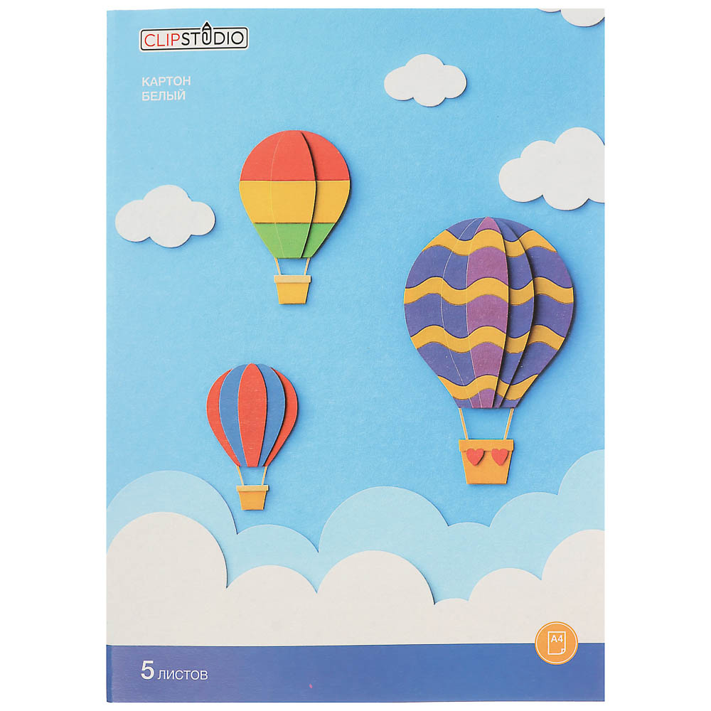 Картон белый 5 листов, 19х27,5 см, в карт. папке - #1