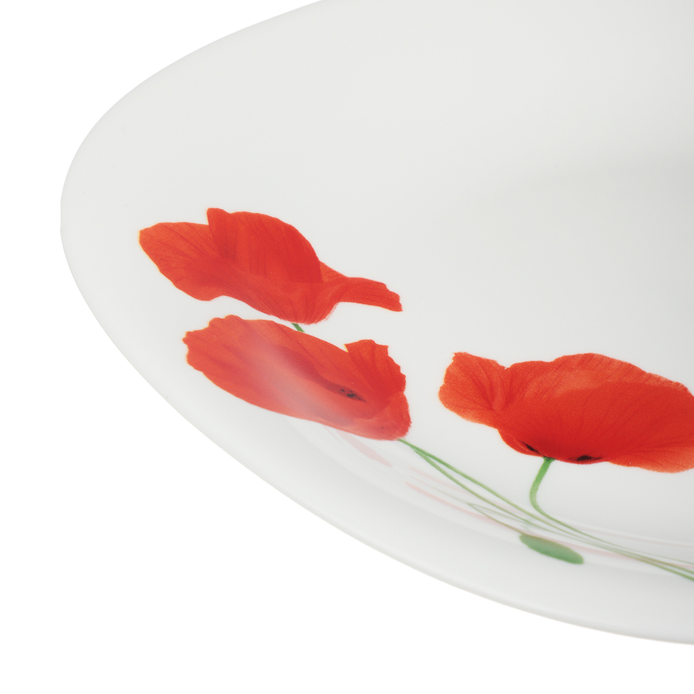 MILLIMI Маки Тарелка десертная, опаловое стекло, 21.5см, квадратная форма - #3