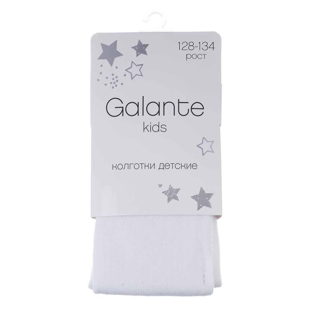 GALANTE Колготки детские, р.128-134, 80% хлопок, 15% полиамид, 5% спандекс, белый - #3