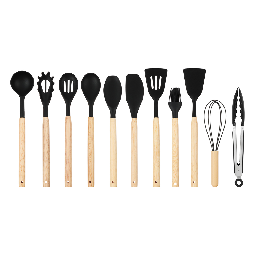 SATOSHI Аллон Набор кухонных принадлежностей 12пр., черный, силикон - #2