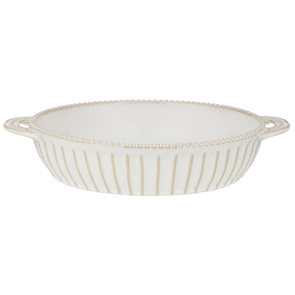 BY COLLECTION Форма для запекания и сервировки кругл.с ручками, керамика, 29,5х24х5,5см, бел. - #4