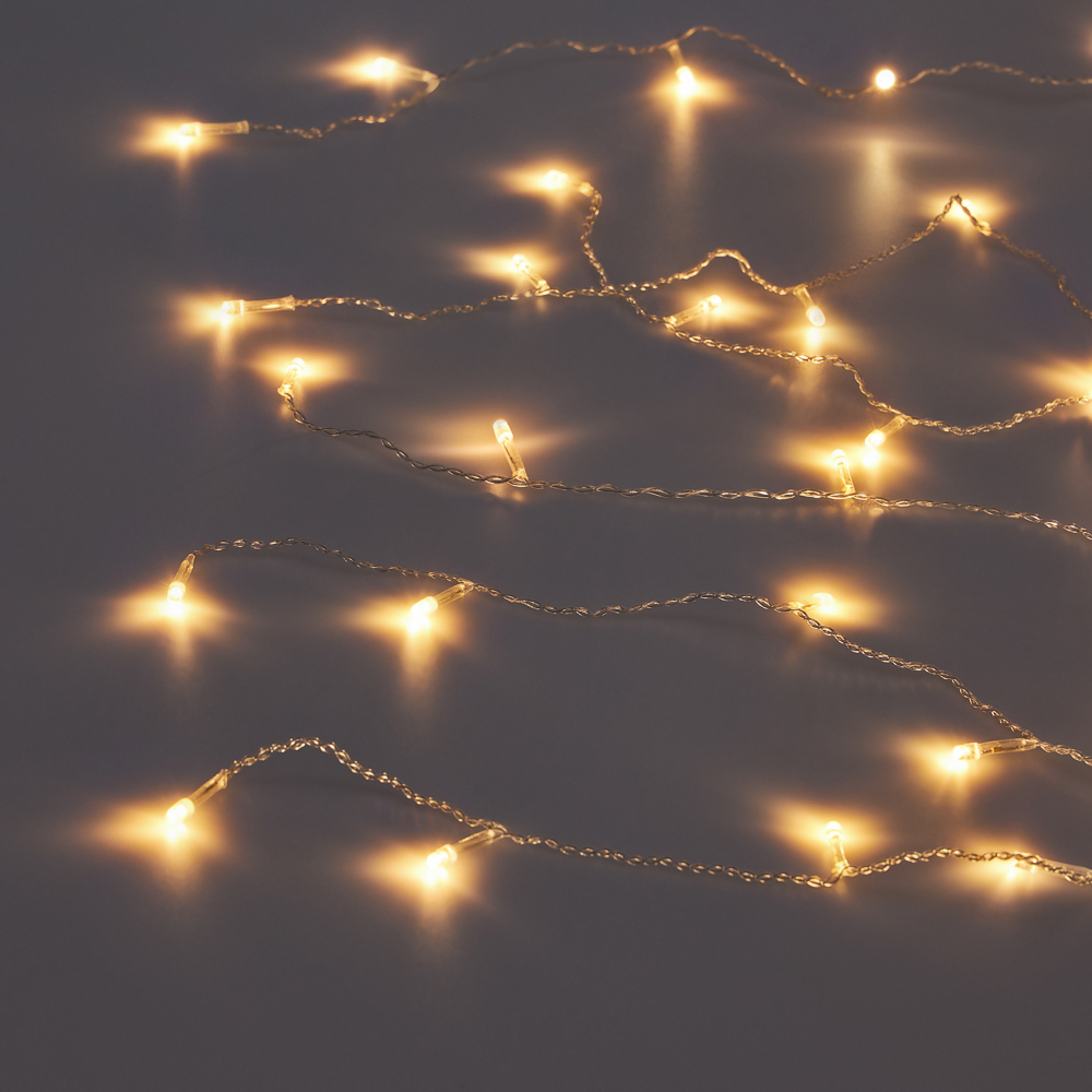 СНОУ БУМ Эл.гирлянда занавес, 1.5x1.5м, 150LED, шампань, 10 нитей, пост.свеч., ПВХ прозр., 220В - #9