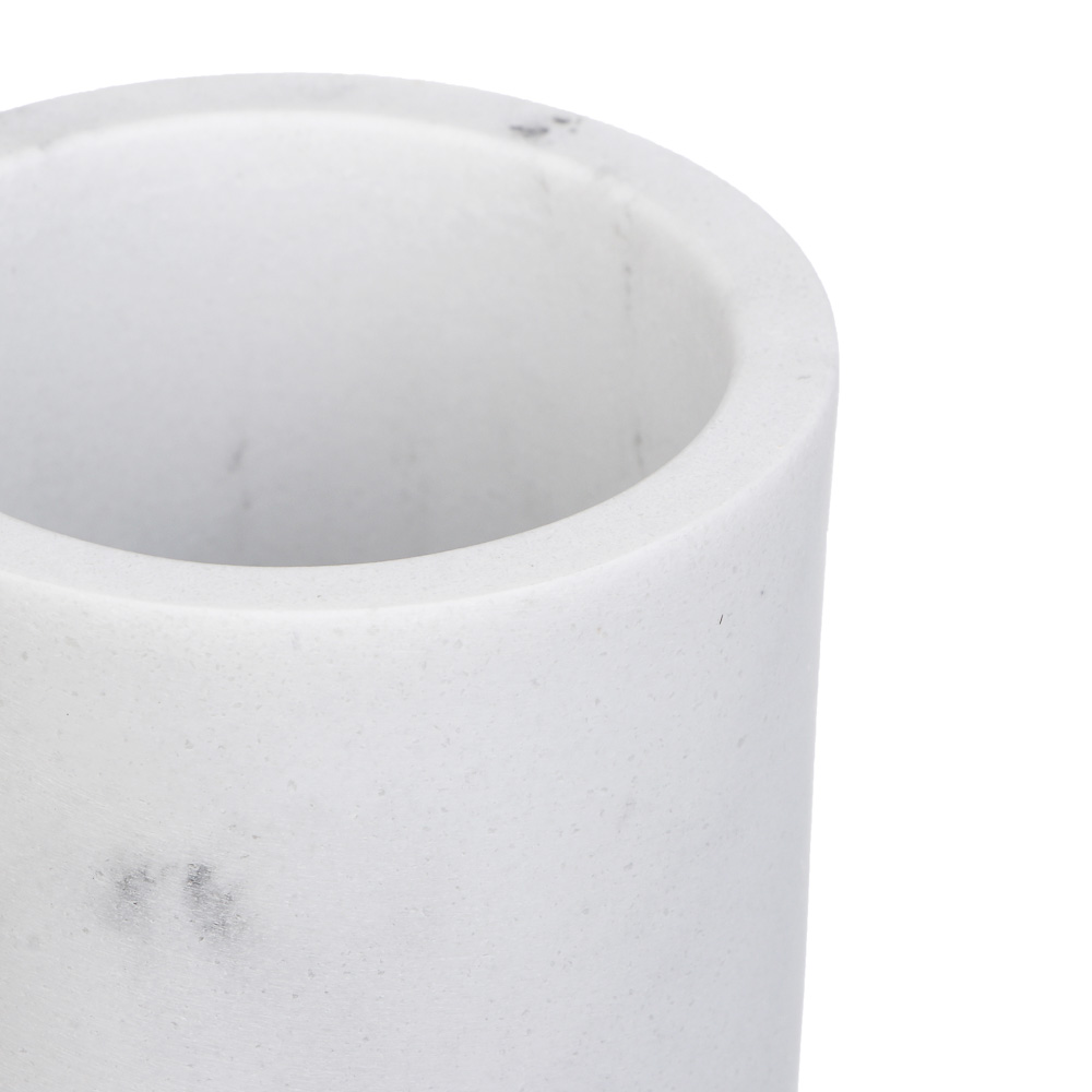 Стакан для ванной комнаты тм VETTA Мрамор, смола (полирезин), бело-серый, 7,5x7,5x10см - #3