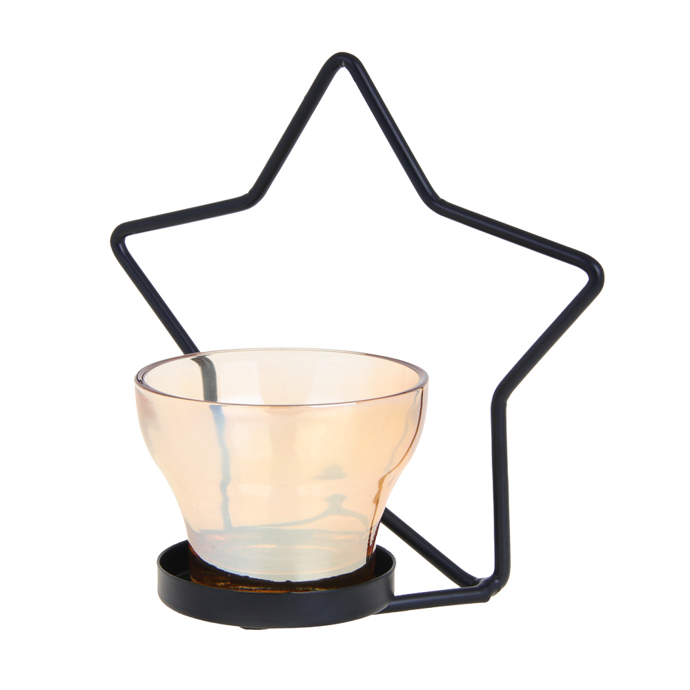 Подсвечник металлический со стеклянной чашей, 13х5,5х12 см - #3