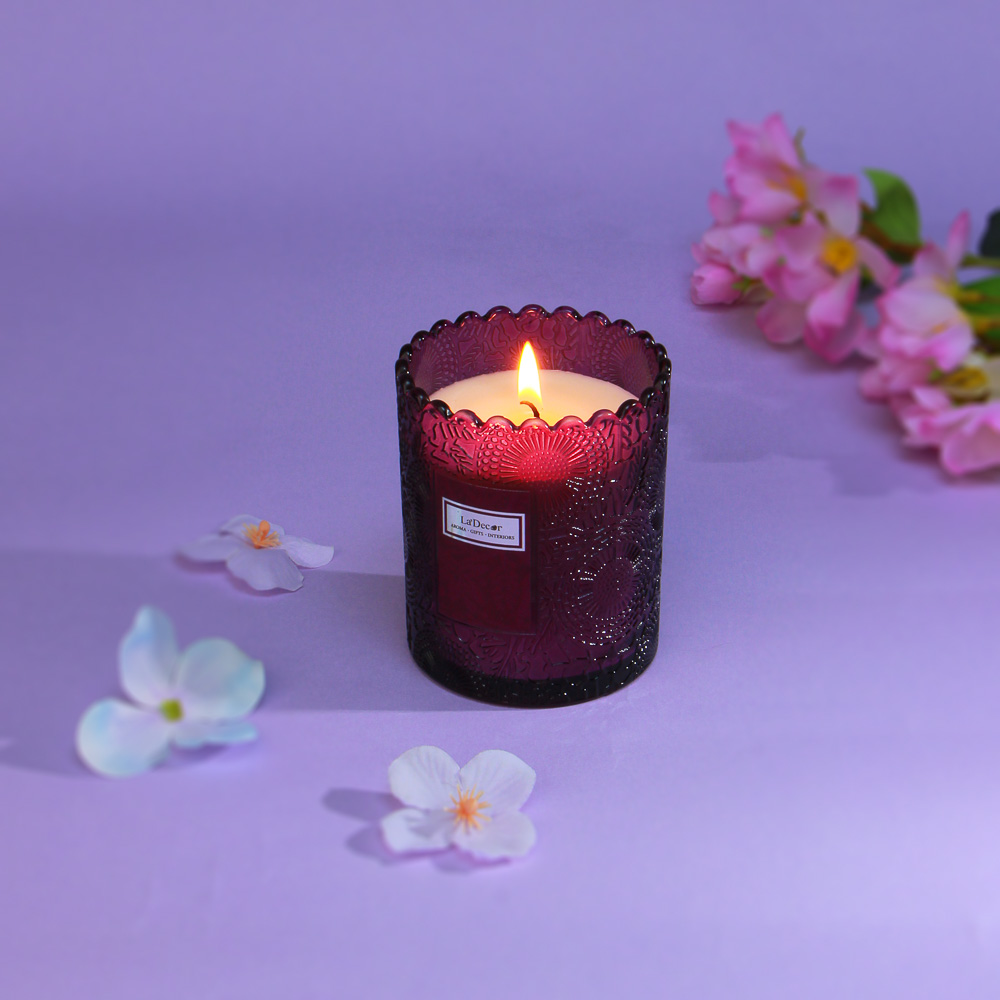 Свеча ароматическая LADECOR, в подсвечнике, фиолетовый, 200 г - #2