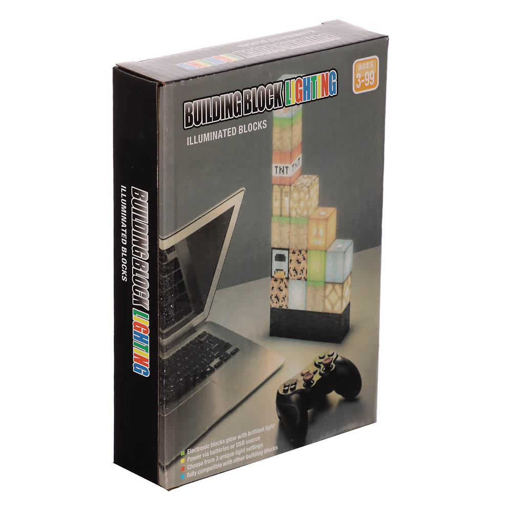 Светильник-ночник BY Блоки, 3W, USB, 13x3x15см, пластик, чёрный - #2