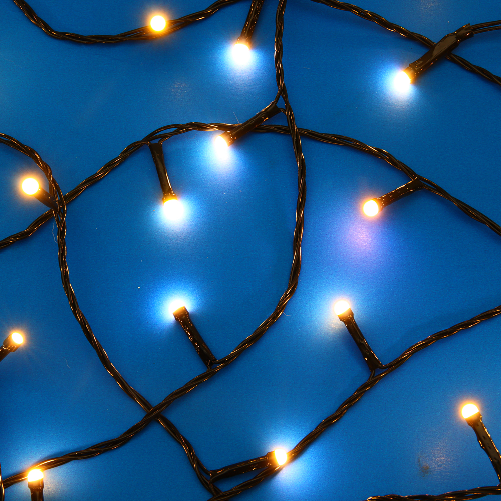 СНОУ БУМ Гирлянда эл. вьюн 20м, 200LED, шампань, 8 режимов, ПВХ черный, 220В - #7