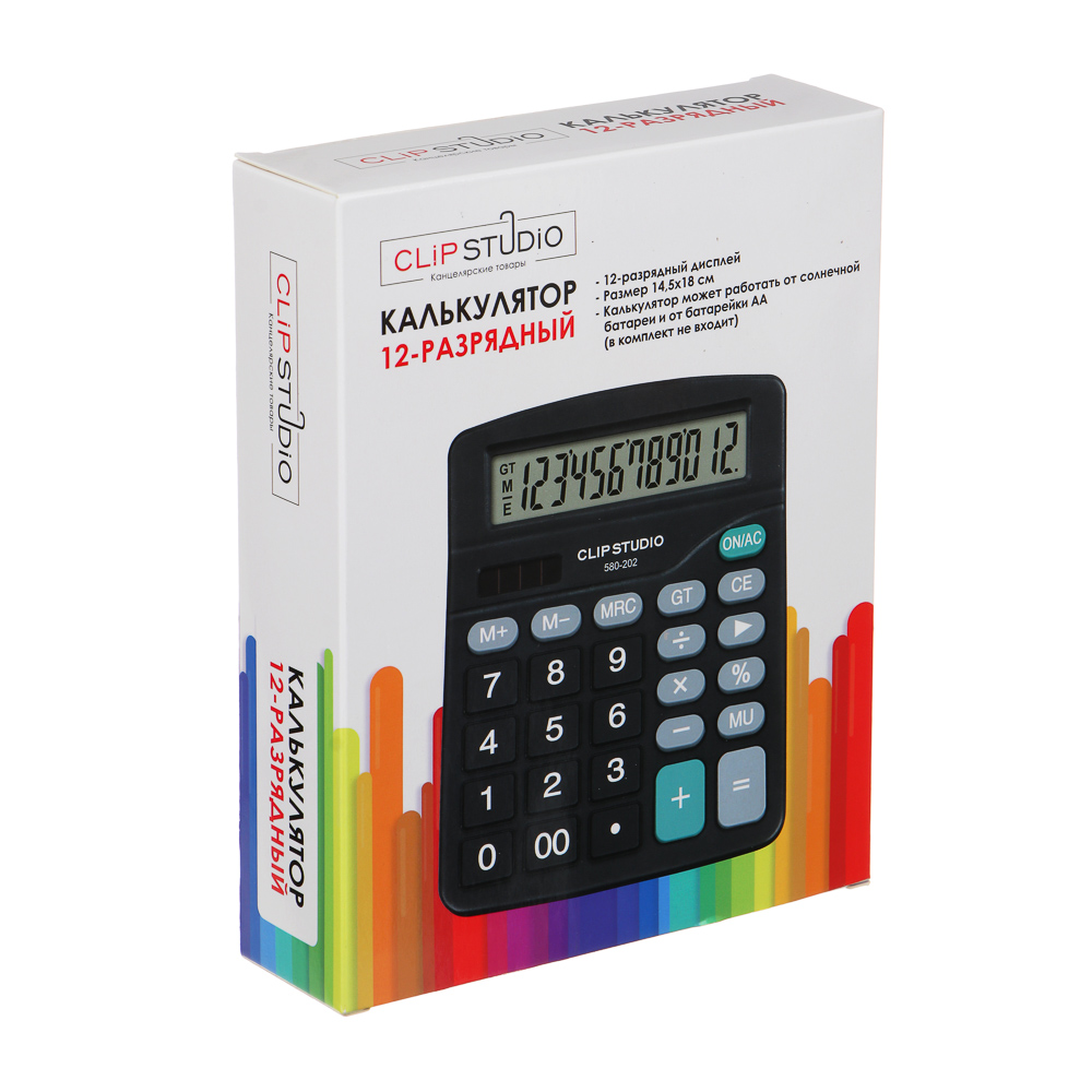 ClipStudio Калькулятор 12-разр. 14,5х18см, пластик - #4
