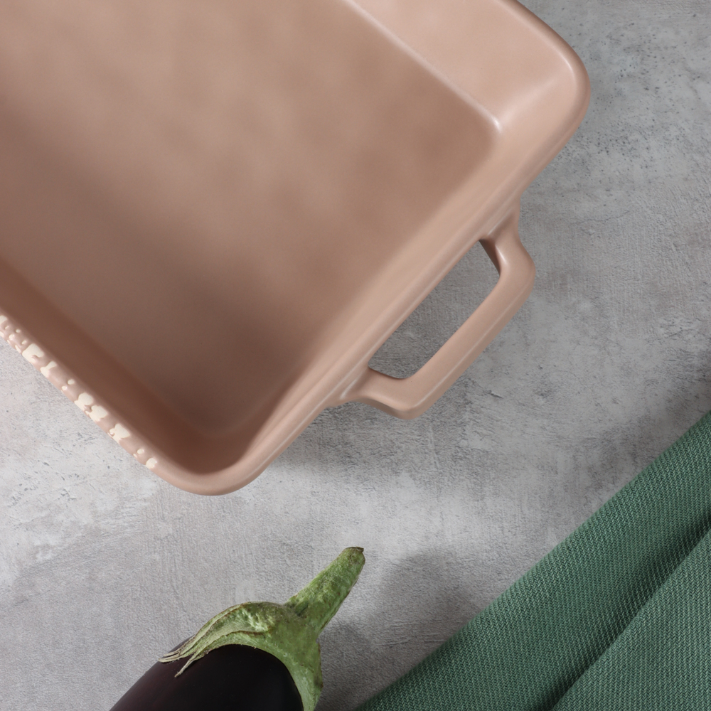 MILLIMI Форма для запекания и сервировки прямоугол.с ручками, керамика, 31х19х5,5см, 1,4л, бежевая - #15