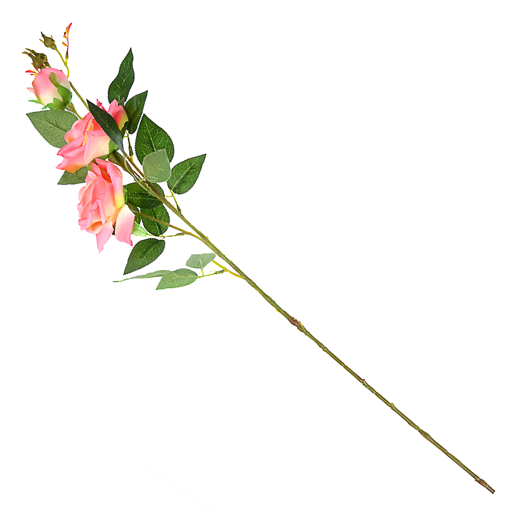 Цветок искусственный Ladecor, в виде ветки с розами, 94 см, 6 цветов - #4