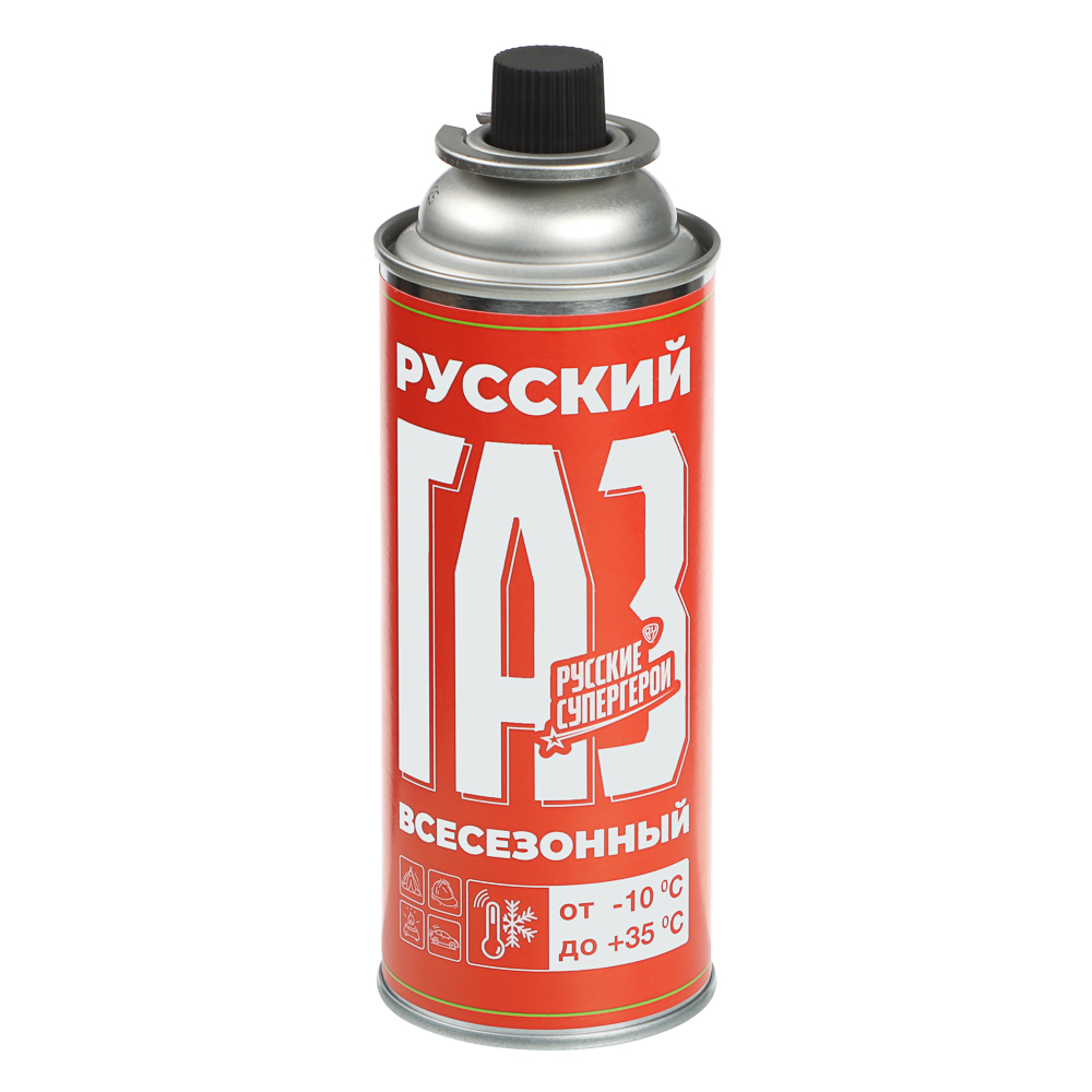 Газ для портативных плит тм BY Русские супергерои,всесезонный,метал.баллон 220гр,520см3(цанг., ЕАЭС) - #1