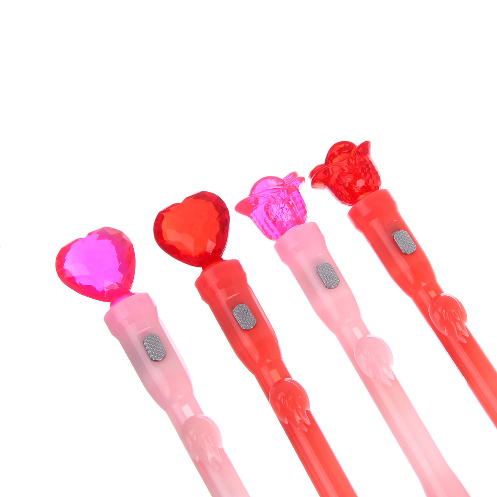 Ручка шариковая синяя с LED подсветкой "Love", 4 вида, шоу-бокс - #6