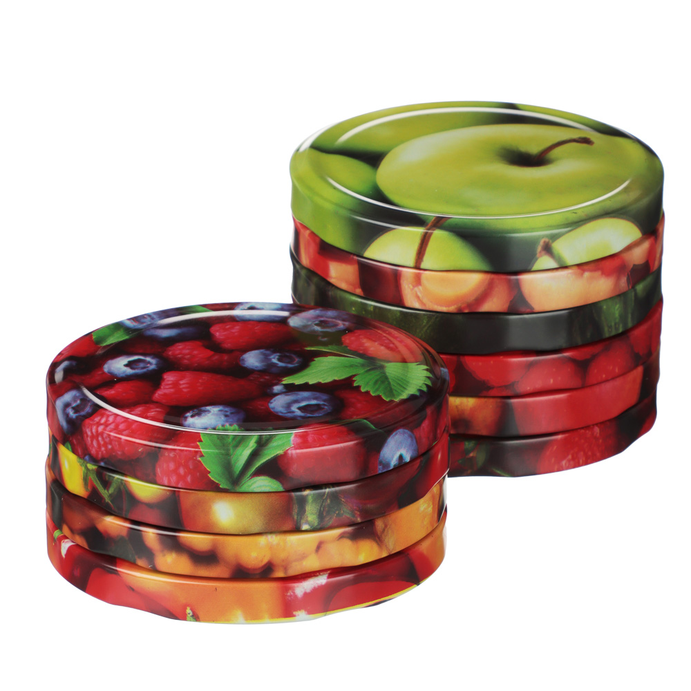 Набор крышек металлических для консервирования Твист-офф, 10шт, D-100мм, литография - #1