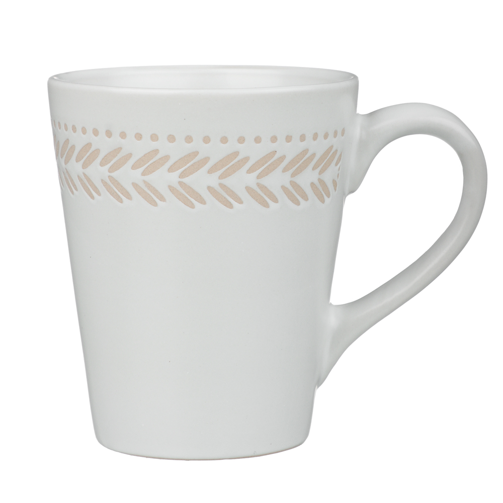 Кружка 330мл, тм MILLIMI Треция белый, керамика - #1