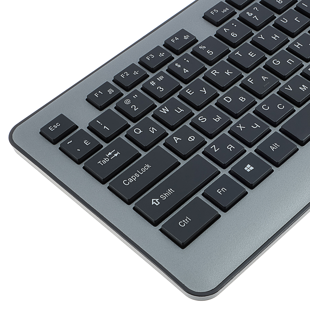 BY Набор беспроводной клавиатура и мышь, 104 кл.,6D бесш. клик,"copy-paste",1200DPI,ААА, серебристый - #4