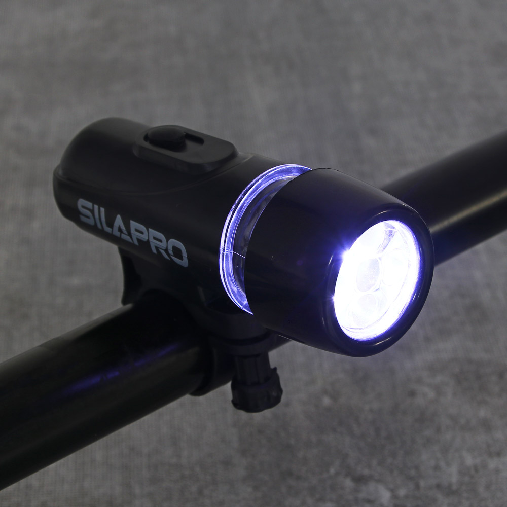 Фонарь велосипедный SILAPRO, передний, 2 режима, 5 LED, 4xААА, 10х3х6,5 см - #1
