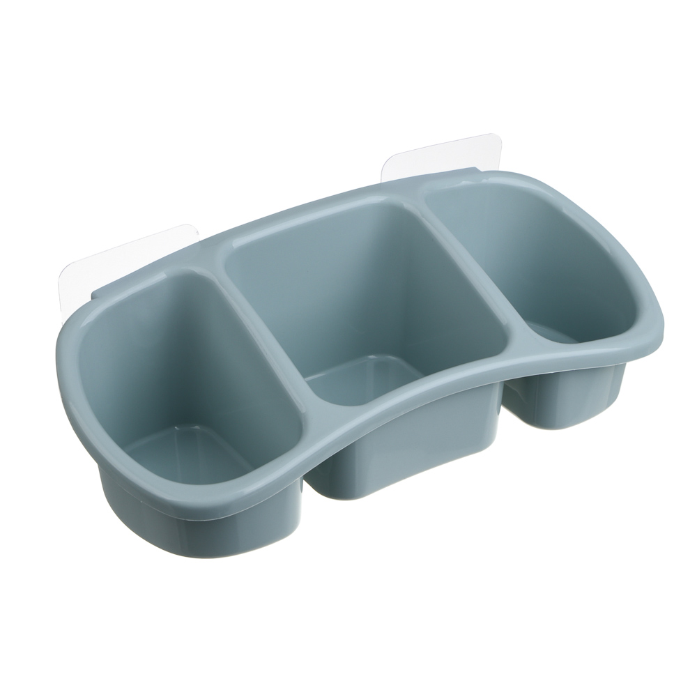 VETTA Classic Полка настенная, три отделения, пластик, 28x12,5x8,5 см, оливковый - #1