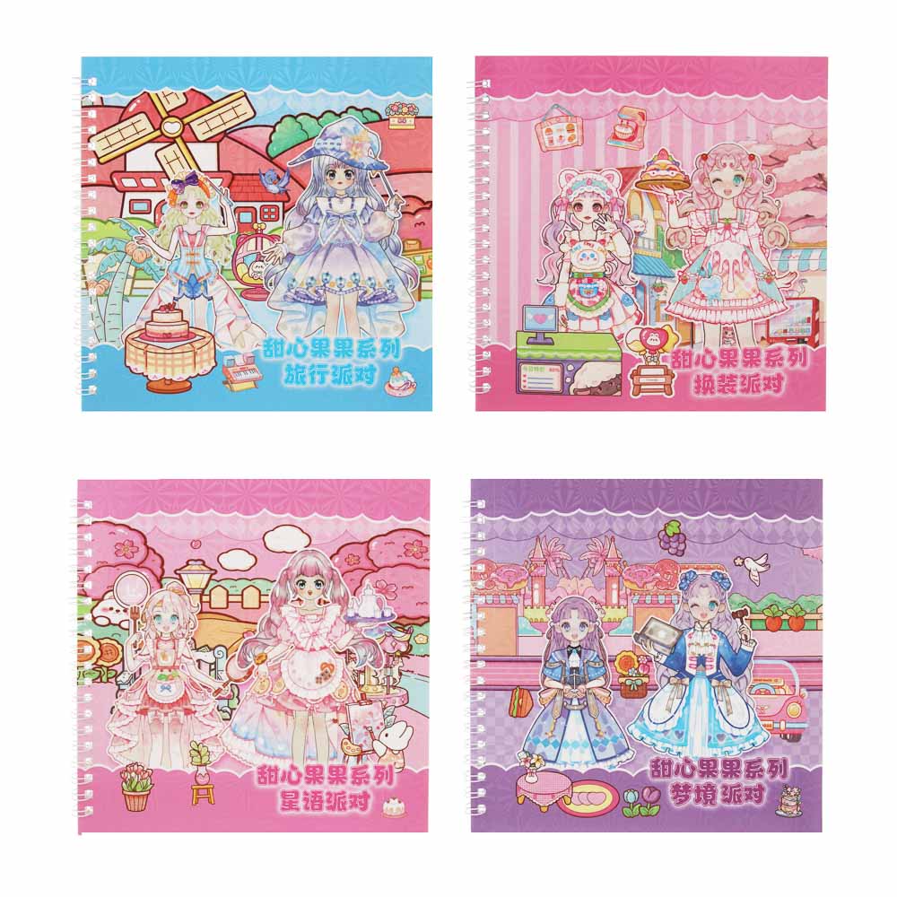 Раскраска детская "Анимэ" с наклейками и сухими красками 19стр, 19х19см, бумага, 4 дизайна - #2