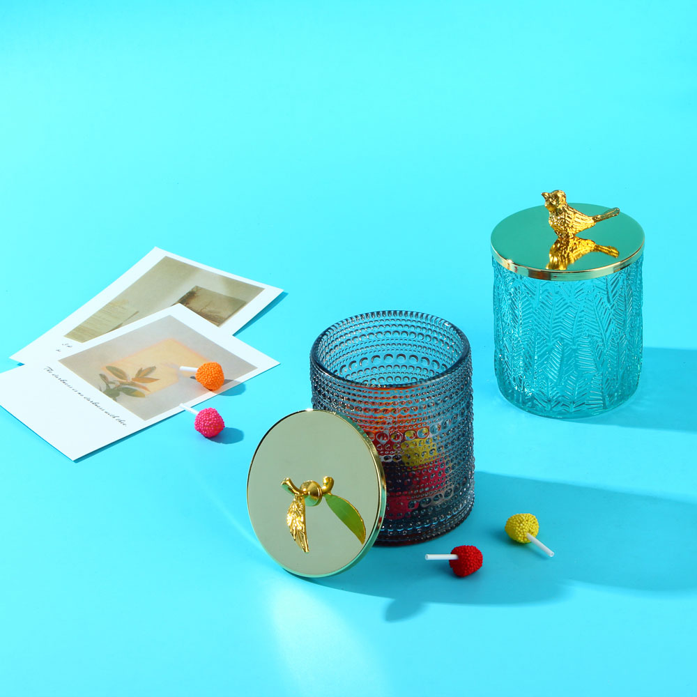 Шкатулка стеклянная с птичкой, цвет зеленый, 8,5x12см - #2