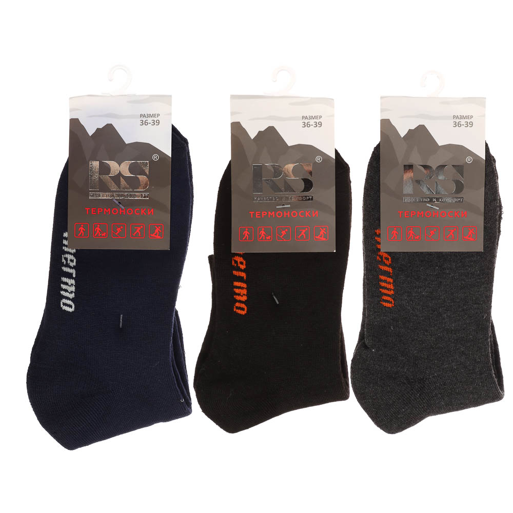 Термоноски женские классические R129, р. 36-39, состав полиэстер 92%, спандекс 6%, латекс 2% - #6