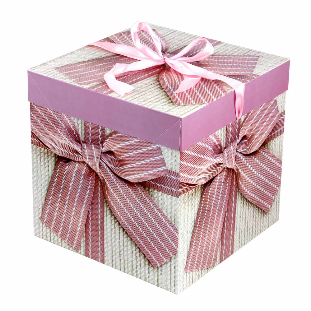 Коробка подарочная с лентой, 22x22x22 см - #2