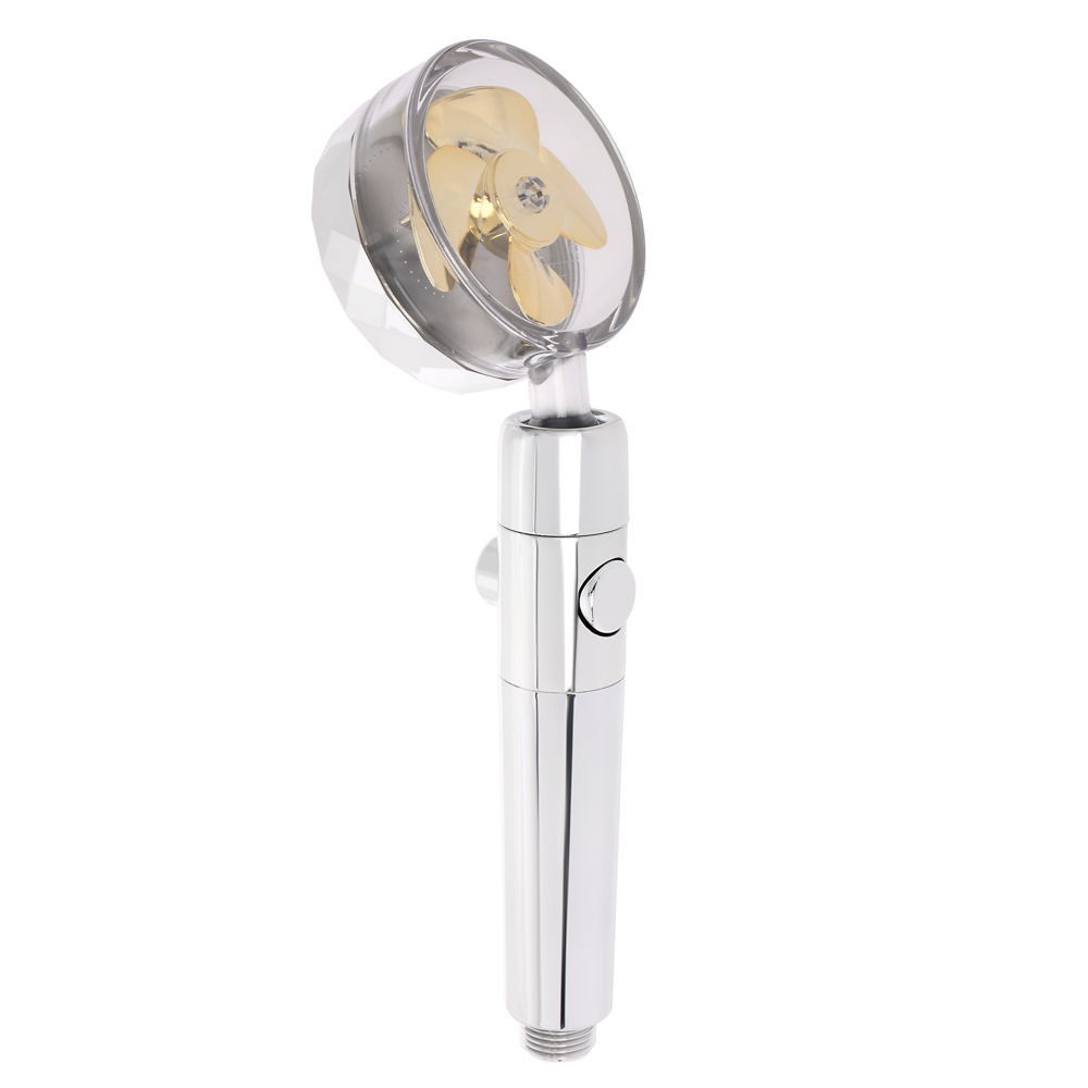 Лейка для душа-турбо лейка, 1 режим, с вентилятором, кнопка стоп, 75мм, хром - #3