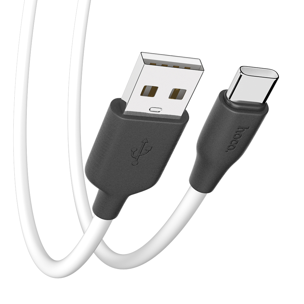 Кабель для зарядки USB(A)-Type C hoco. модель X21, 1м, 3А, силикон, черно-белый - #6