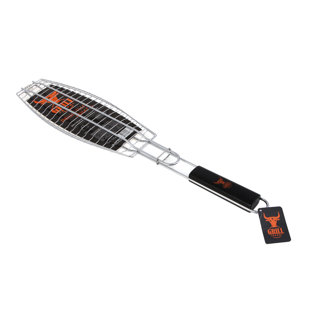 Решетка-гриль для приготовления рыбы тм GRILLBOOM, 435гр, 63х36х12см - #8