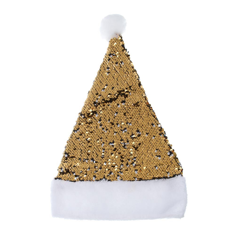 СНОУ БУМ Колпак новогодний с двусторонними пайетками, 28х42см, полиэстер, 3 дизайна - #3