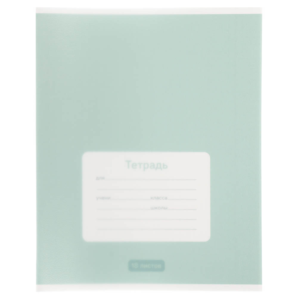 Тетрадь школьная 18л. в клетку ClipStudio, БЕЛЫЕ ЛИСТЫ, обл. пластик, скрепка - #19