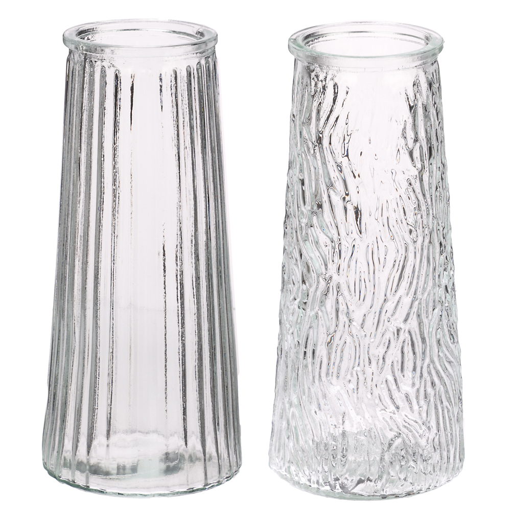 Ваза стеклянная, 8,5х6,5х20 см, 2 дизайна - #1