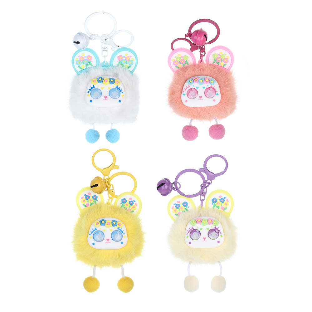 ИГРОЛЕНД Брелок-подвес пушистый "Чудинка", 10х8 см, полиэстер, металл, микс - #1