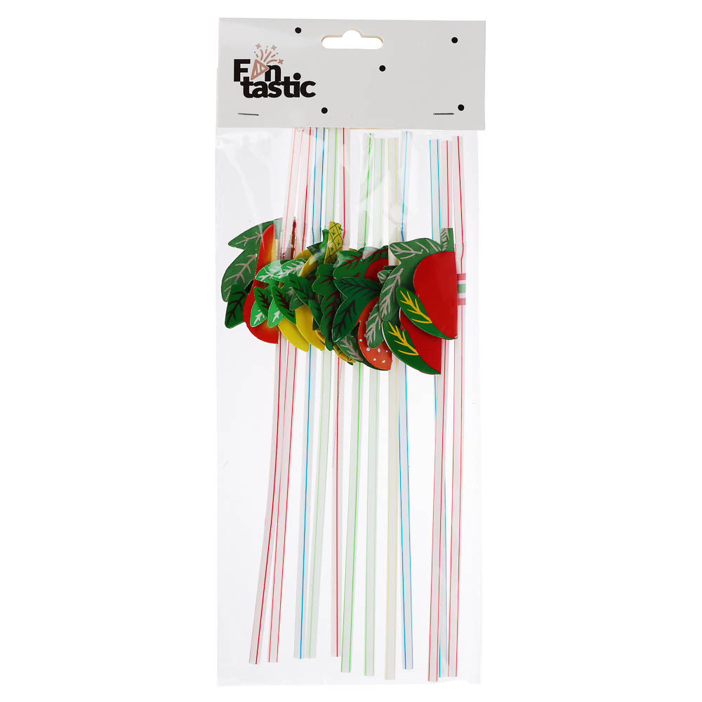 Трубочки для напитков тм Fntastic 12шт, 240x5мм, "Фрукты", цветные - #1