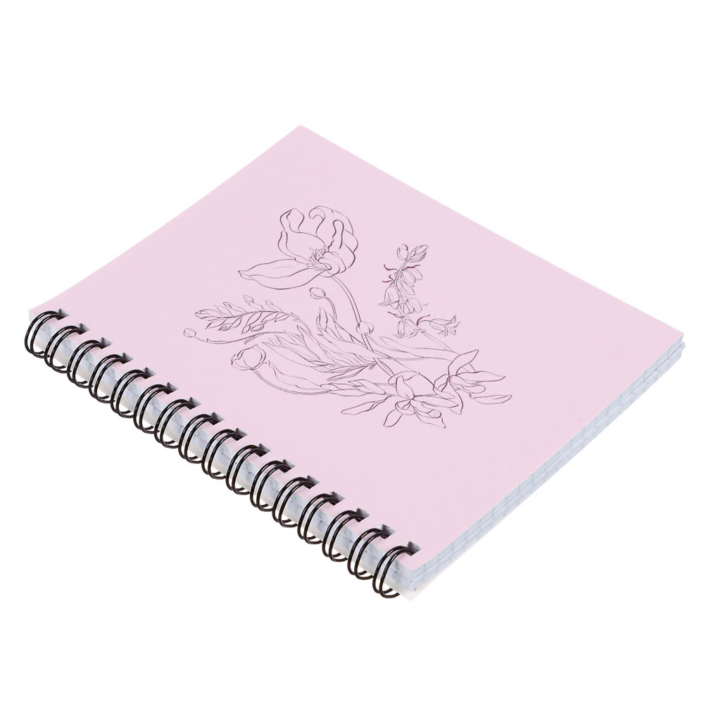 Блокнот "Botanica", 105х140 мм, 80л, клетка, мягкий переплет, спираль, в ассортим. - #6