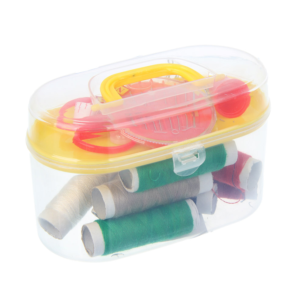 Набор швейных принадлежностей 15 пр. в пластик боксе (нитки, иголки, ножницы, сантиметр и т.д.) - #2