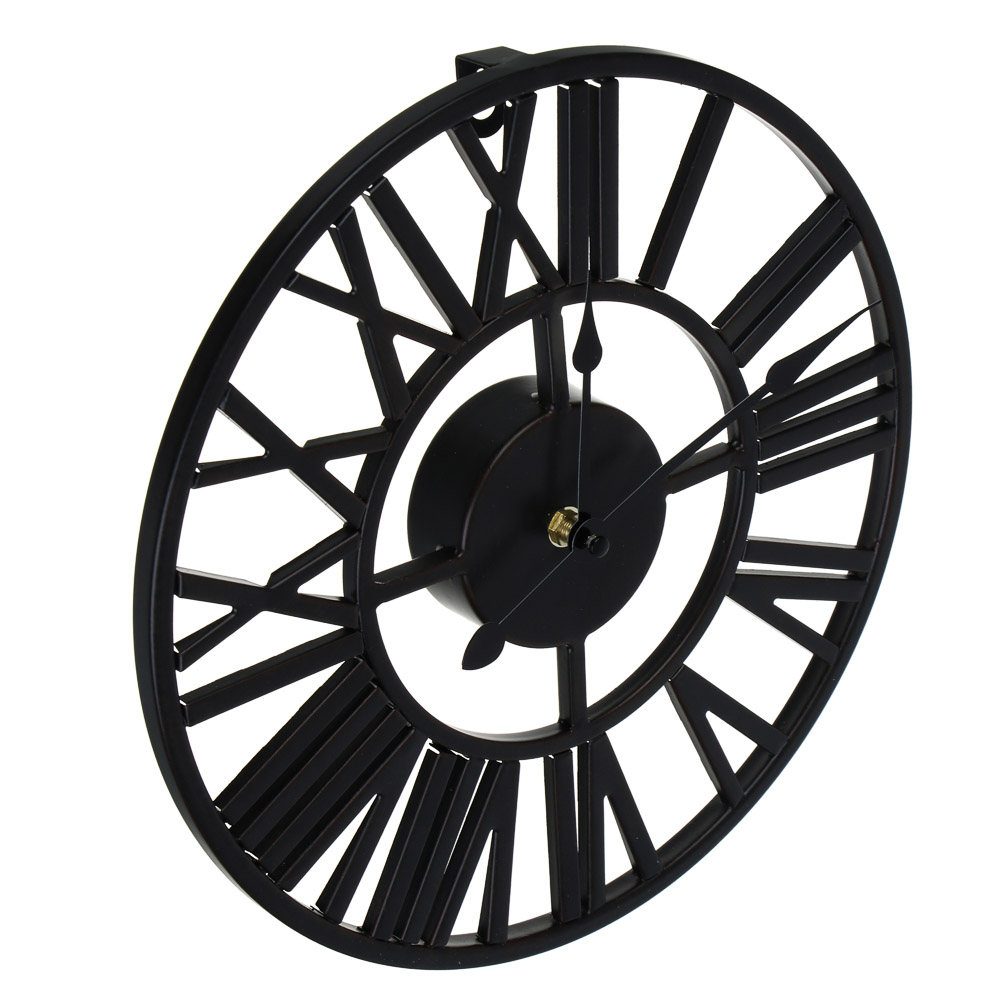 LADECOR CHRONO Часы настенные, круглые, 30x30x3,5 см, металл, цвет черный - #2