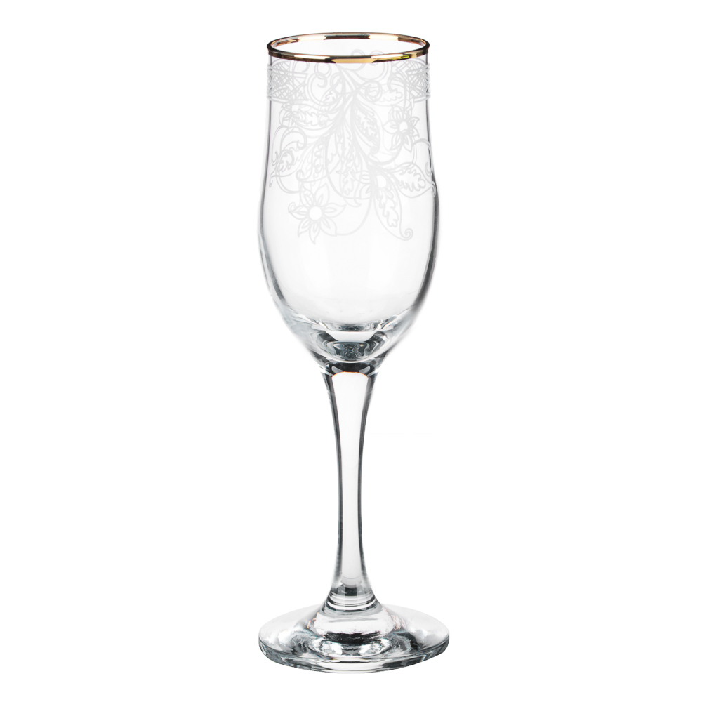 Набор бокалов для шампанского, с гравировкой и золотой отводкой, 2 шт, 200 мл - #2