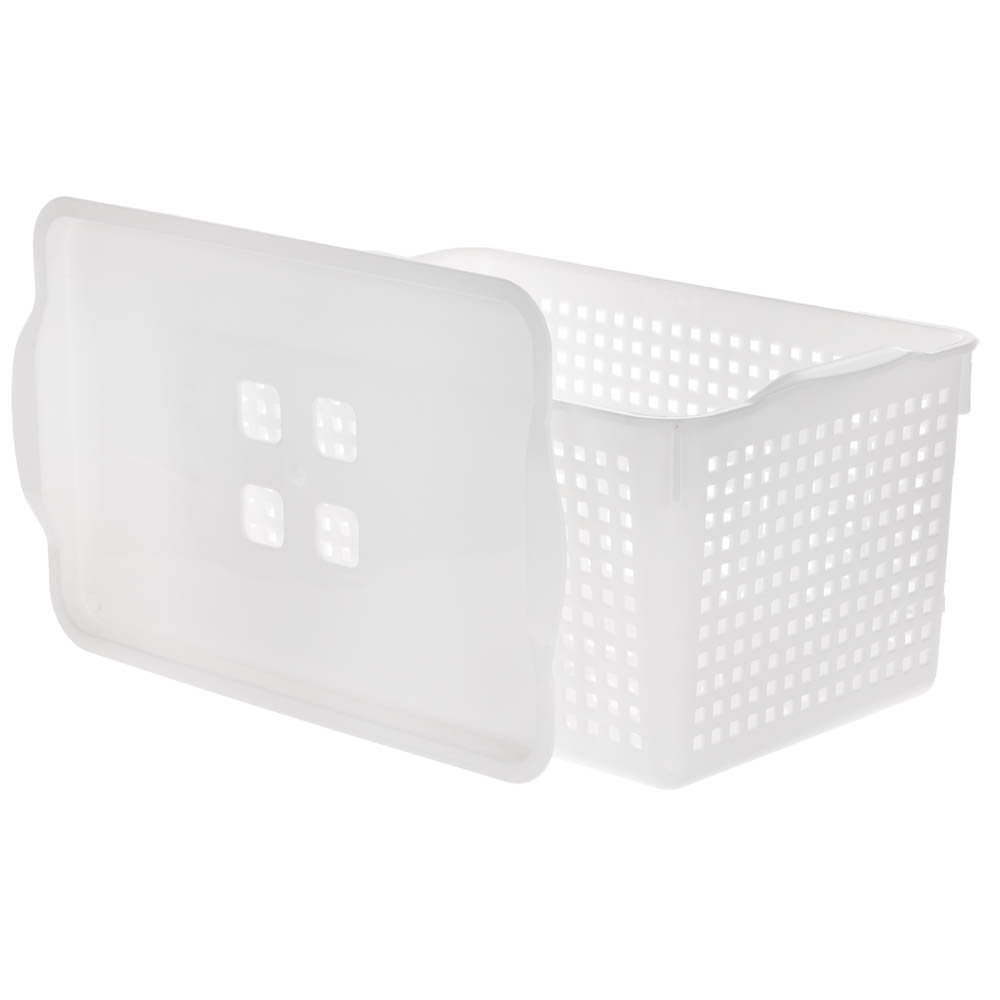 Корзинка Лофт 5,3л 295х185х145мм с крышкой белый, серый - #9