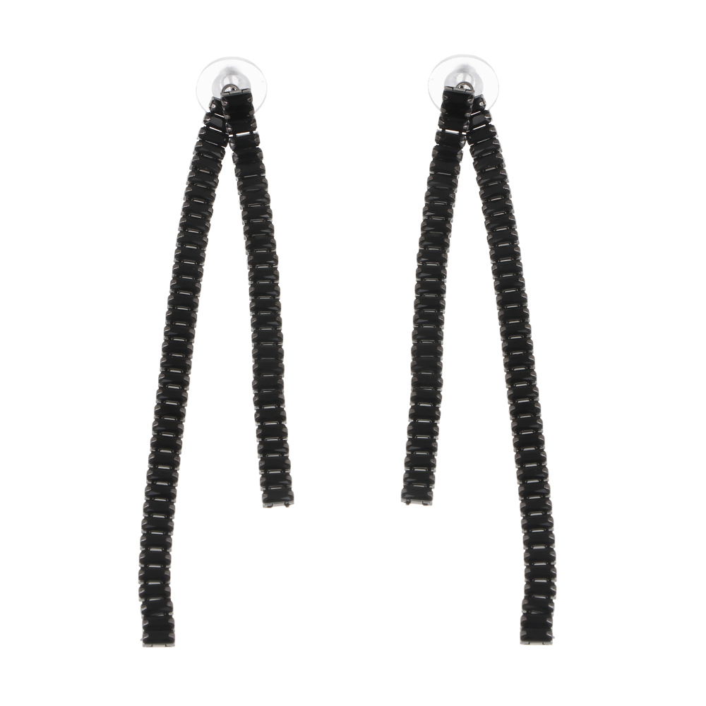 Серьги, медь, цирконий, 2 дизайна, БЖ25-2 - #2