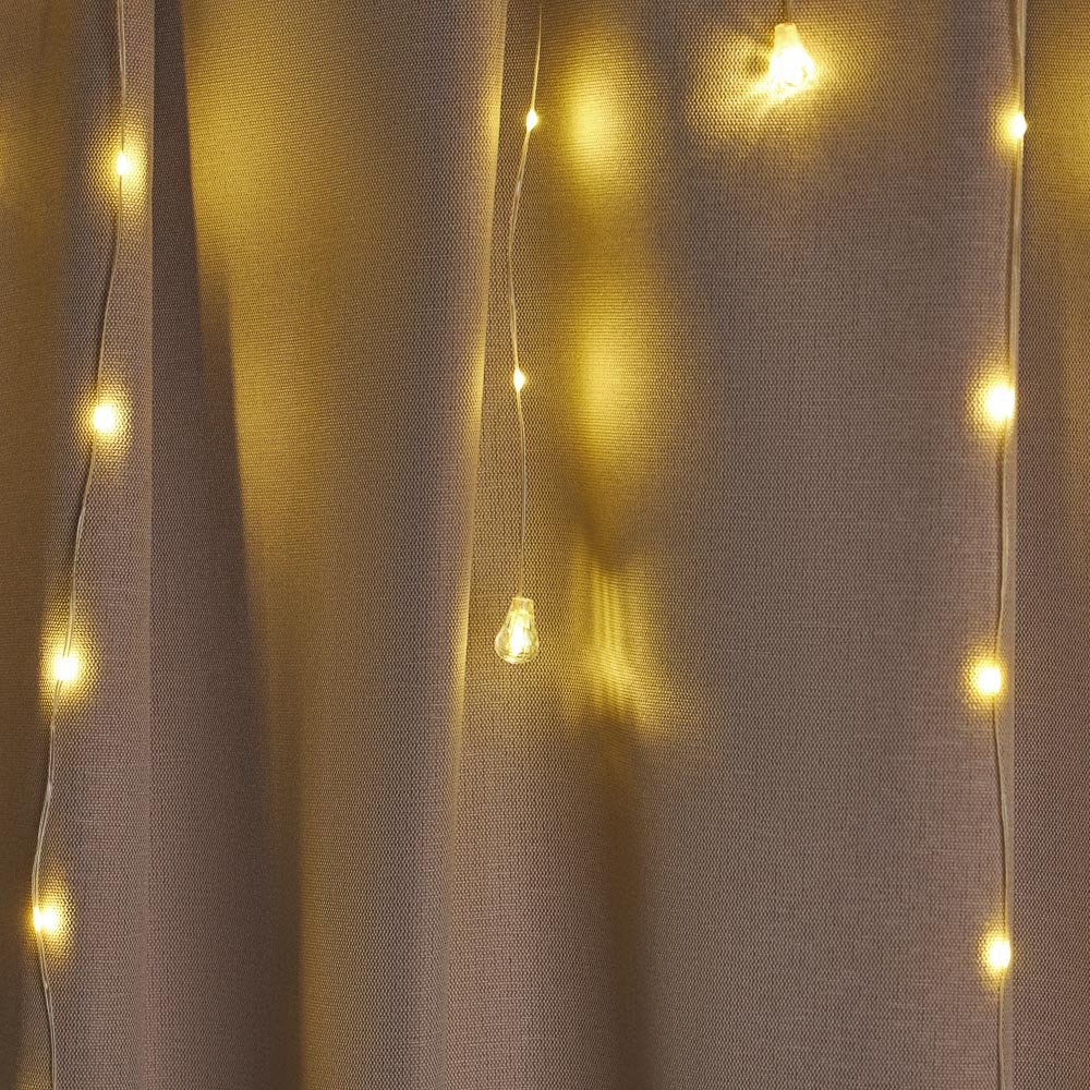 СНОУ БУМ Гирлянда эл. бахрома с каплями 2.5x0.3х0.5x0.7м, 80LED, шампань, пост свеч,ПВХ проз,220В - #11