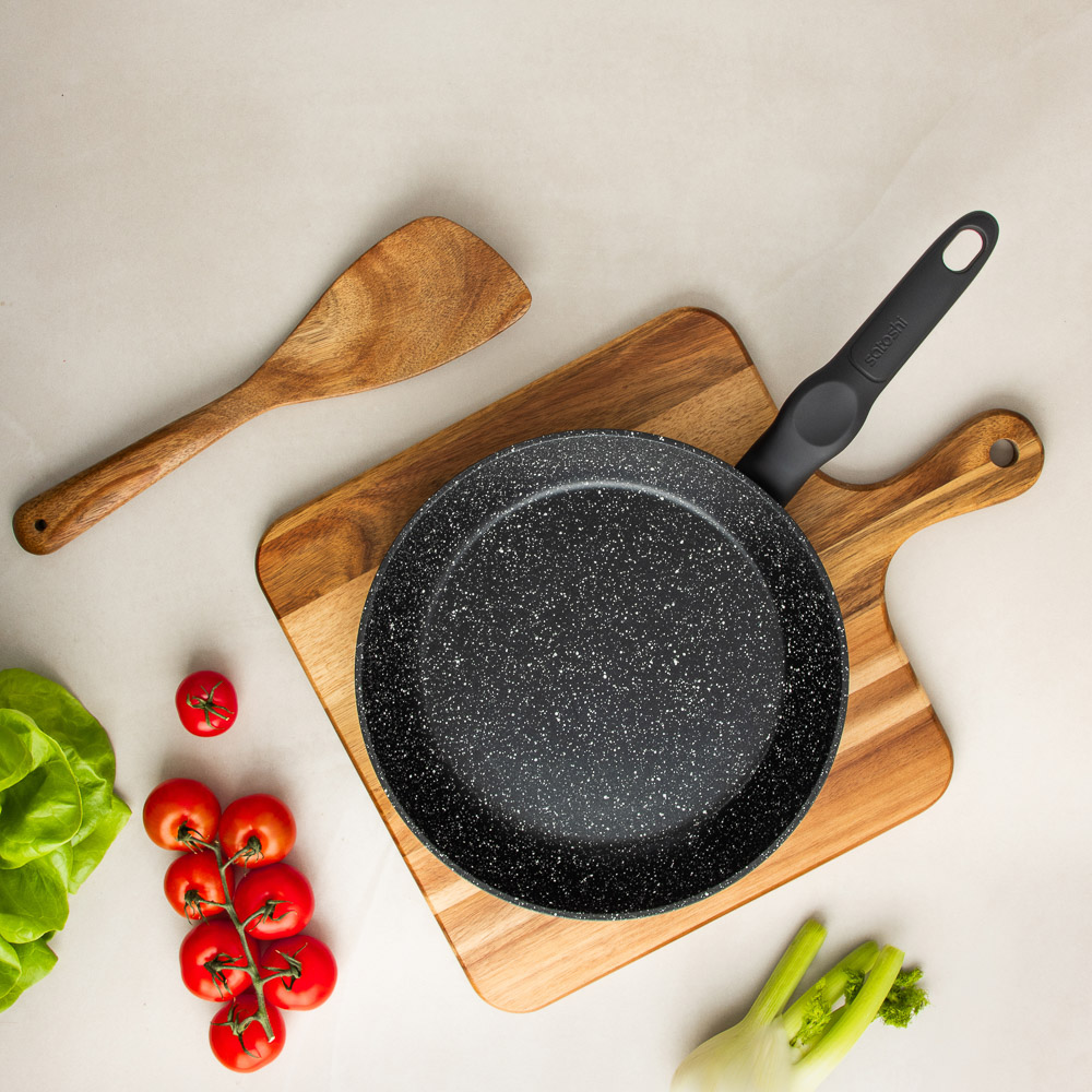 SATOSHI Стоун Набор сковород литых 3пр., d20, 24, 28см, антипригарное покрытие Мрамор - #16