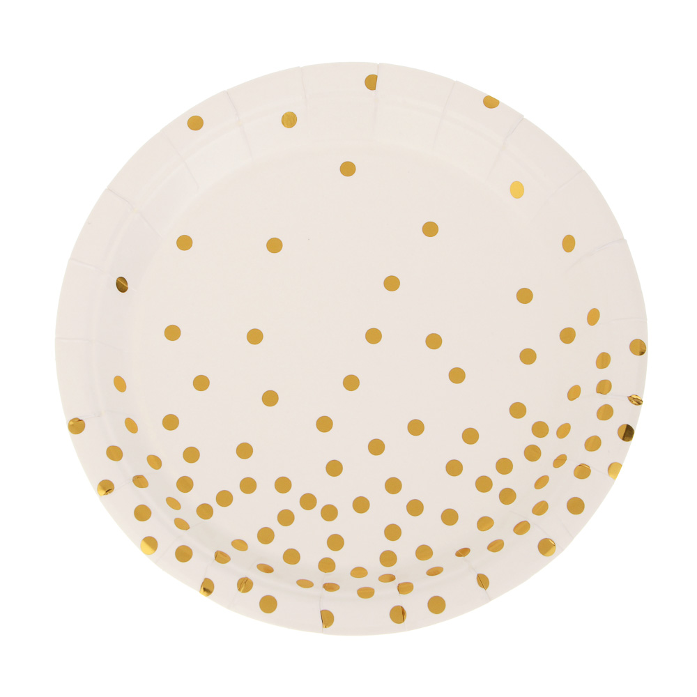 Fntastic Набор тарелок одноразовых, 6 шт, 18 см, бумага, белый, черный - #4