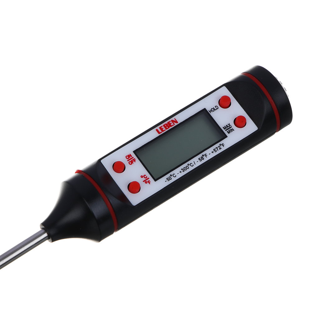 LEBEN Термощуп кухонный, max 300C, от LR44, чёрный - #3