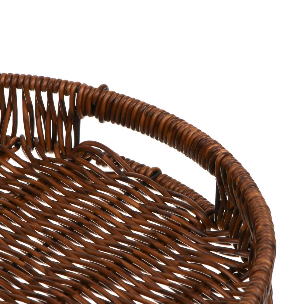 Поднос сервировочный с ручками плетенный, ПВХ, тм Satoshi, 30x30x4см - #2