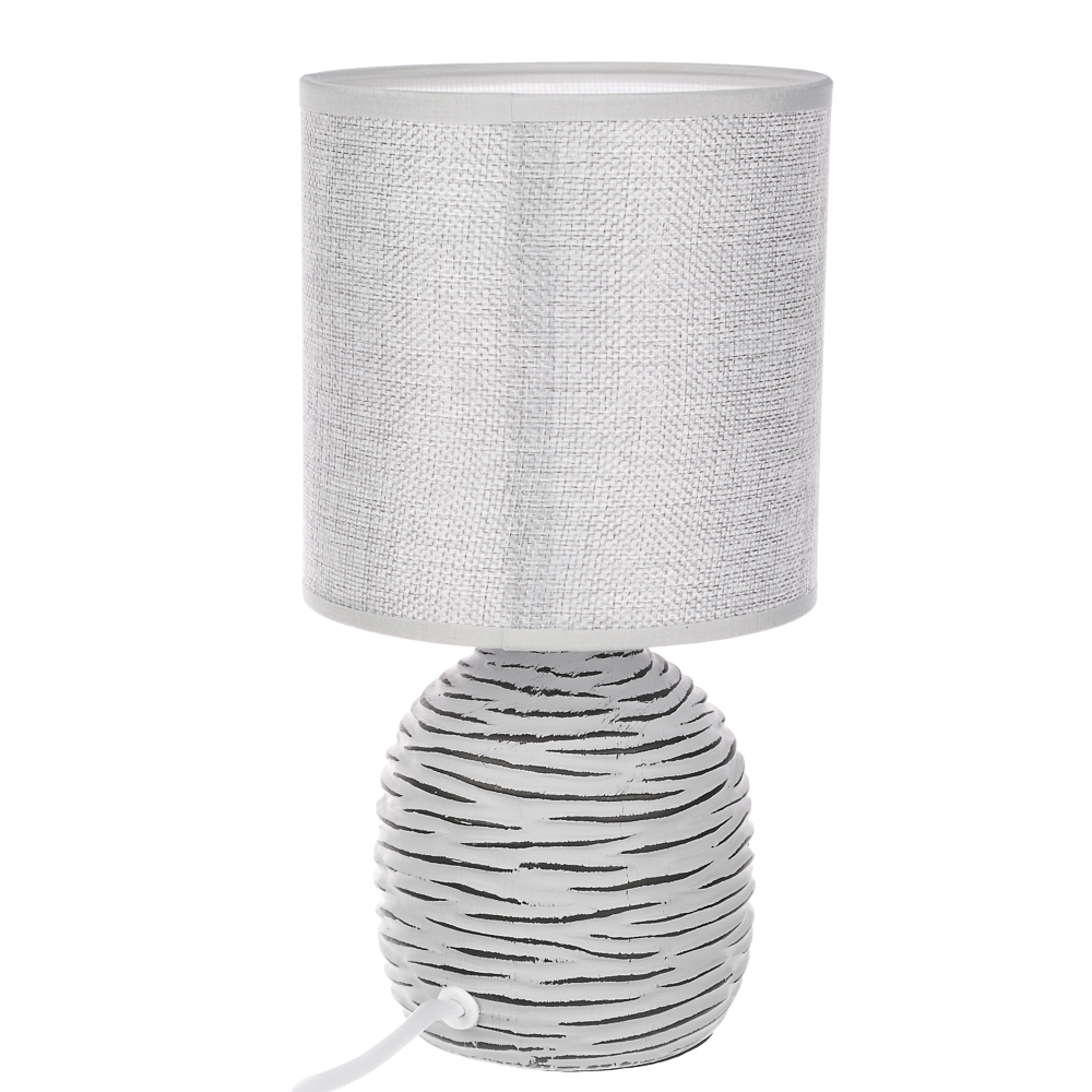 Светильник переносной настольный BY Мадрид, 25 см, Е14, 40 Вт, 230 В, керамика, текстиль, серый - #6