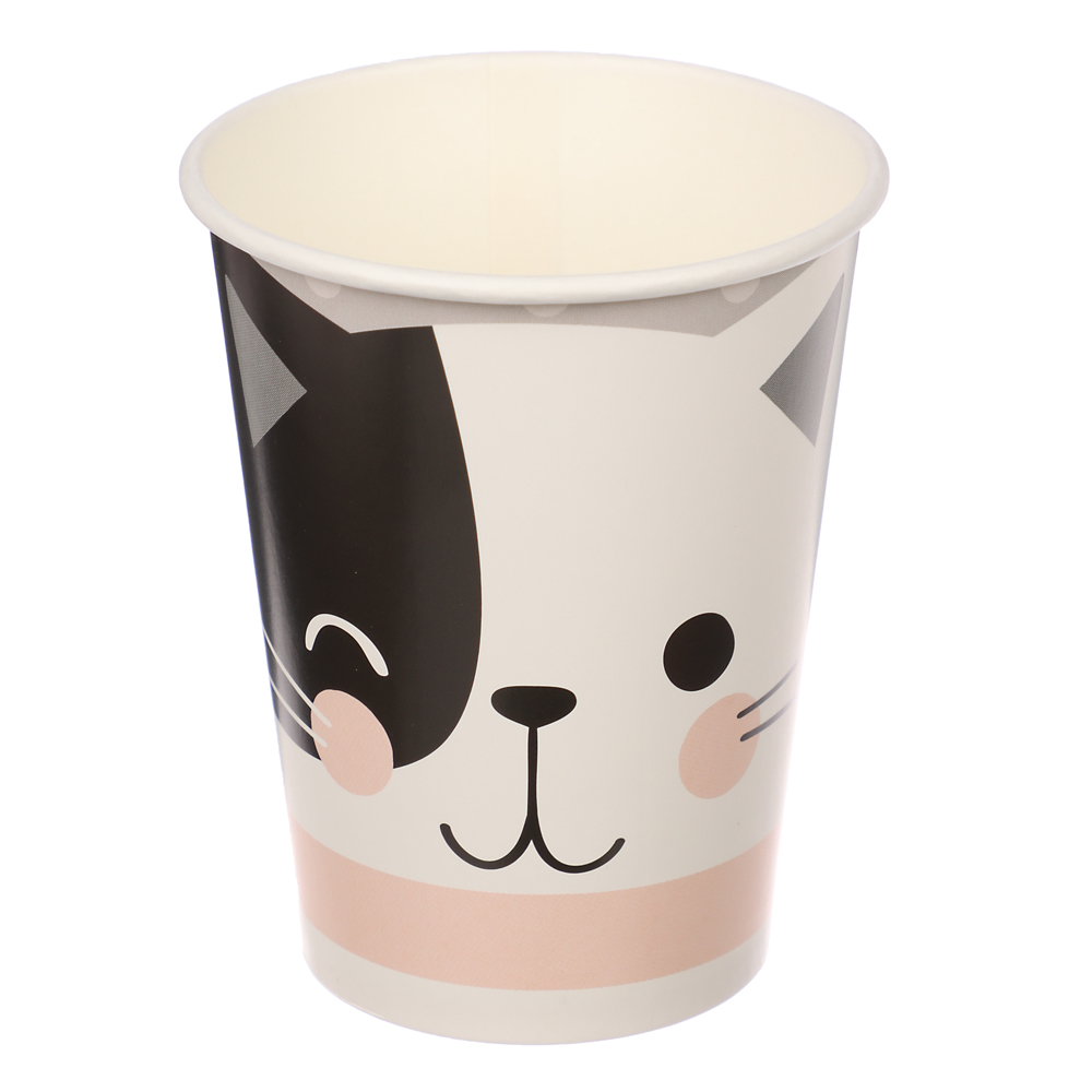 Набор бумажных стаканов Кошки с ушками, в т/у пленке, 6шт*250 мл - #3