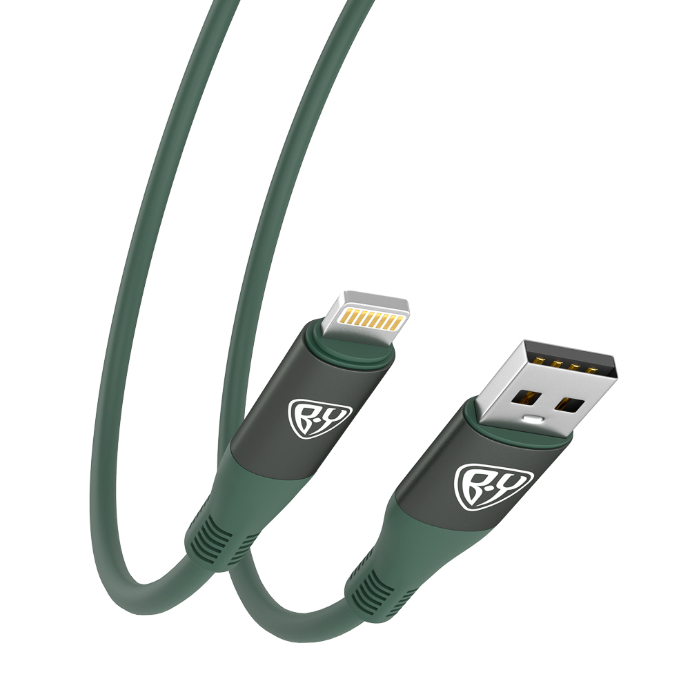 BY Кабель для зарядки Flexi iP, 1 м, 2.4А, Быстрая зарядка, зеленый - #5