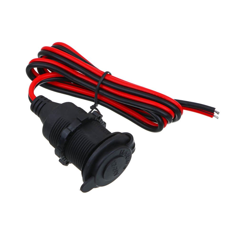 ЕРМАК Патрон прикуривателя с крышкой, на проводах, 0.75 мм2, 120Вт, 100см провод, 12В/10А - #1